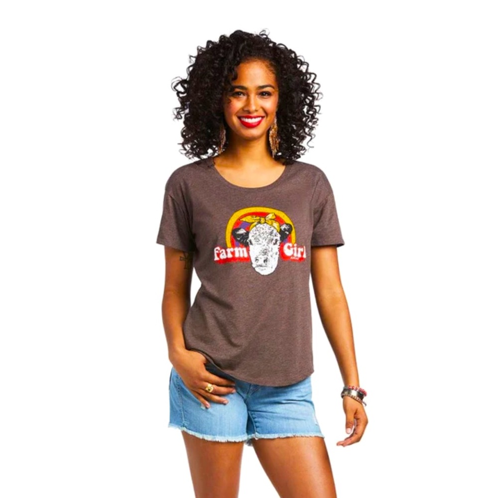 Ariat Women's Hereford T-Shirt in Brown Heather Size Medium